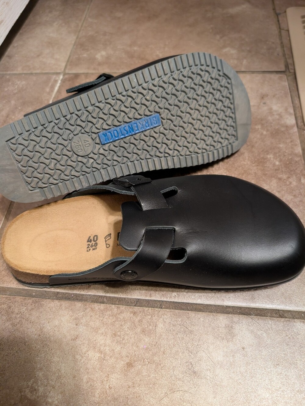 Black Slip-On Leather Clog - Birkenstock